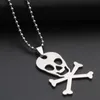 1pcs Stainless steel pirate clown skull horror scary mask sign pendant necklace skeleton Women men gift necklace jewelry253C