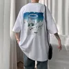 HybSkr Spring Summer T-Shirts Koreanska Style Loose Little Devil Graphic T-shirt Casual Oversized T-shirt Kläder 220312