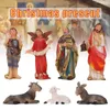 Juldekorationer Nativity Scene Manger Figuriner Målade harts hantverk skrivbord prydnad för hem levande rum sovrum droppe
