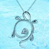 Collana a ciondolo a catena a catena per animali in argento sterling 925 con gioielli Belle trasparenti cz per regali di San Valentino 2020 Q0531