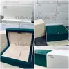 2022 Green Wooden Original Watch Boxs с ручными международными сертификатами Set Watch Accessessesies Super Edition 116610 126610 Puretime B2