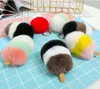 Luxury Chains 100% Natural Rabbit Fur Keyring For Girl's Charm Bag Holder Ornaments Friend Gift Fluffy Muliti-color Keychain