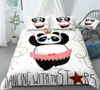 3 Stück Panda Bettbezug Set Cartoon Tier Bettwäsche Kinder Jungen Mädchen Bett Set Weiß Schwarz Panda Quilt Cover Queen Star Dropship 201210