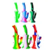 8.5 inches silicone water pipes Hookahs Double-filter Food grade portable tobacco pipe hookah smoking bong rubber tool