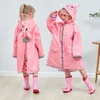 90-145cm impermeável capa de chuva para crianças crianças bebê chuva casaco poncho meninos meninas escola primária estudantes chuva poncho jaqueta y200324