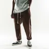 عداء ببطء الرجال فضفاضة صالح جيب كودري وزرة عارضة السراويل الصلبة لون sweatpants السراويل 201221