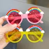 Occhiali da sole firmati arcobaleno per bambini Occhiali da sole in plastica piena Colori caramelle Design Occhiali con montatura rotonda Occhiali carini per ragazzi e ragazze all'ingrosso