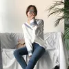 Paris Girl Autumn Winter Women's Sweaters Black White Pullover Korean Style Minimalist Casual Office Lady 201223