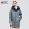 Miegofce Winter New Women's Cotton Cot with Stylish Fur Collar Rex Rabbit Long Jacket Winter Women Parkas Windproof Jacket 200928