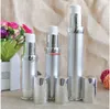 Silberne tragbare Mini-Vakuum-Airless-Reiseflaschen 15 ml 20 ml 30 ml flüssiges Make-up Leere Verpackungsbehälter 100 Stück Großhandelsbestellung
