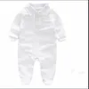 Hot Sälj Nyfödda Barnkläder Långärmad Designer 100% Bomull Baby Rompers Infant Clothing Baby Boys Girls Jumpsuits + Hat Romper