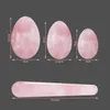 Rose Quartz Yoni Egg and Wand Conjunto de pedra rosa natural Poodised Vaginal Aperto Ovos de Kegel Saudável Varas de exercícios feminino H8788926