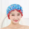 Belle Épaisse Femmes Bonnets De Douche Coloré Double Couche Bain Douche Couverture De Cheveux Adultes Étanche 100 pcs Rapide DHL 200923