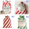 Sacs de Noël Sacs de sac à rayures rouges Sac de Père Noël Sac à cordon Toile Sac de rangement de bonbons Xams Canva Sacs cadeaux Décorations de Noël LSK1488