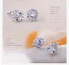 Cubic Zirconia Crown Stud Örhängen Mode Kvinnor Silver Diamant Örhängen Bröllop Öron Ring Mode Smycken Kommer och Sandy Ny