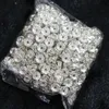500pcs / lot en alliage métallique 18K or argent couleur cristal strass rondelle perles en vrac entretoise pour la fabrication de bijoux à bricoler soi-même en entier 329z