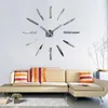wall clock acrylic mirror diy s bedroom quartz watch 3d modern design stickers Y200407