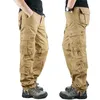 Pantalon tactique Armée Homme Camo Jogger Plus Size Pantalon en coton Beaucoup de poches Zip Style militaire Camouflage Pantalon cargo noir pour hommes 201110