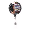 1pc 5pcs 10pcs Cute Retractable Rhinestone Crystal Ename Scrub Black Nurse Badge Reel For Decoration280l