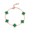 Titanium Steel Four Clover Fashion Bracelet Bangles For Women Girls Black White Green and Red Color1477743