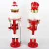 1pcs 38cm peint à la main en bois casse-noisette roi figurines ornements de Noël poupées pour amis et enfants accessoires de décoration 201130