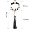 Party Favor list Silikonowy Koralik Bransoletki Tassel Key Chain Wisiorek Kobiety Biżuteria Torba Akcesoria Dzień Matki Prezent F0323