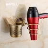 Antique Bronze Bathroom Accessories All-in-one Package, Towel Bar, Towel Ring, Toilet Brush Holder, Robe Hook, Hair Dryer Holder LJ201204