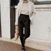 Novas 2020 mulheres moda moda preto bege cintura alta ol feminina casual calças de moda calça de rua High Street T200422
