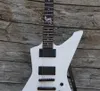 Ny Snake Byte James Hetfield Signature White Explorer Elektrisk gitarr Rosewood Fretboard, 9V Batterilåda, Kopiera EMG Pickups, Svart hårdvara