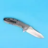 Nieuwe aankomst High -end 0562CF Flipper Pocket Knife D2 Drop Point Stone Was Blade Koolstofvezel TC4 Titanium legering Handgreep Kogellager snel open vouwmessen