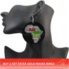 Bengelen kroonluchter somesoor Afrikaanse kaart houten drop oorbellen krachtige pround sterke zwarte geschiedenis helden ontwerp afro houten sieraden voor vrouwen
