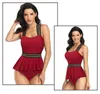 Taglie forti Tankini per le donne Vita alta Costume da bagno Bikini senza spalline in due pezzi Set Summer Beach Body Nero Rosso Costumi da bagno T200508