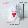 50pcs Hangover Kit Souvenirs de mariage Titulaire Sac 9x14cm Coeur Coton Cadeau Premiers soins Cadeau Sac Party Favors Pour des vacances à la main T200115