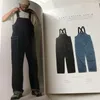 Japansk mode varumärke denim suspender löst jumpsuit amakaji overalls casual byxor för män och kvinnor