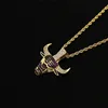 Iced Out Cattle Pendant Necklace Zircon Men039s Charms Necklace Fashion Hip Hop Necklace Bling Jewelry Gifts7311550