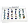 Band Plant Torked Flower Cut Mood Rings 36 Pieces/Lot With Jewely Box Bulk Crystal Smycken Partihandel