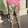 Dames 2 stks Lakens Set Trailsuits Hol T-shirt Camo Cargo Broek Set Vrouwelijke Casual Kleding Pak Camoflage Broeken D30 Y0506