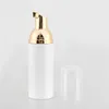 10 x 30 ml 50ml 80ml Tom plastskumflaskpump Facial Cleanser Flytande tvål Dispenser Vitskum Pet Flaskor med guldplattor
