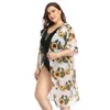 Sarongos Wepbel Cover Up Dress Floral Sexy Women Summer Summer Plus Size Flower Swim Swimming Cobert-up1