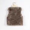 Nyanländer Barnflickor Faux Fur Waistcoat Toddler Girl Winter Warm Vest Fashion Kids Baby Kläder Tjock Coat Outwear