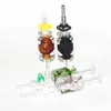 Hookahs Glycerin nectar glass smoking pipes with Stainless Steel Tips & Quartz Tip Plastic Keck Clip Dab Straw Drip Tips Oil Rigs