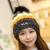 New fashion designer popular colorful knitted casual lovely cute animal bee fur ball winter spring warm hats for students girls women