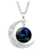 Vintage Moon Phase Pendant Halsband Starry Sky Moon Face Outer Space Dark Universe Starry Camo Gemstone Pendants Halsband 7er8m