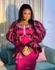 Aso Ebi Puffy Sleeves Prom Dresses South African Satin 2021 Lace Appliques Mermaid Evening Gowns formal party dress Plus Size9386892