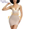 Cintura Secreta Mulheres Shapewear Vestidos Slip Seamless Body Shaper Shaper Tummy Controle Alto cintura cintura bunda levantador sob vestidos Bodysuit 201222