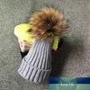 Winter Brand Female Fur Pom Poms Hat Winter Women Girl 's Hat Knitted Beanies Cap Hat Thick Women Skullies Beanies