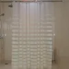 Plastic Shower Curtains PEVA White Striped Bath Screen for Home Hotel Bathroom Waterproof Mold Proof Curtain with Hooks 201127