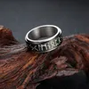 Stainless Steel Rotatable Reduced Pressure Ring Band Finger Roman Numerals Viking Letter Rings for Men Women hiphop Fashion Jewelry Will and Sandy