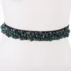 Belts Fashion Luxury Women Crystal Elastic Belt Rhinestones Flower Straps Girls Jeweled Girdle Dress Beads Accessory