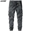 Męskie Joggers Bawełniane Wojskowe Spodnie Cargo Streetwear Joggers Spodnie Mężczyźni Solidna Kolor Casual Tactical Cargo Spodnie Dysfunda LJ201104